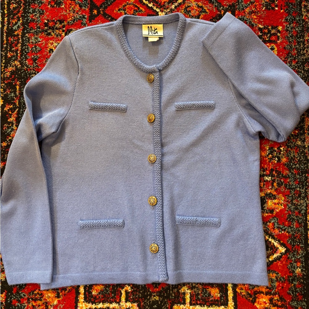 Women's Blue Cardigan Sweater